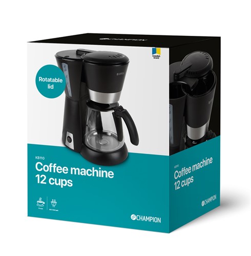 Svart Kaffebryggare 12 koppar