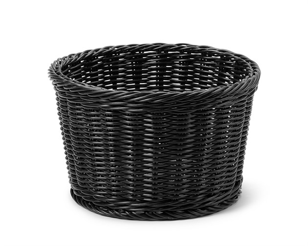 Brödkorg i pp plast, rund. Svart