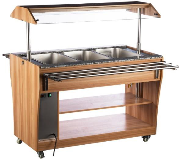 Buffetvagn värme 3st GN1/1