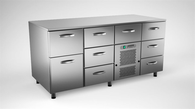 Kylbänk 1600mm, 9 lådor